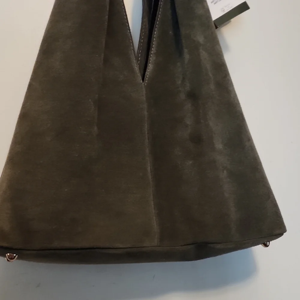 Anna Paola Olive Green Versatile Shoulder Bag with Minimalist Design Suede - Picture 10 of 16